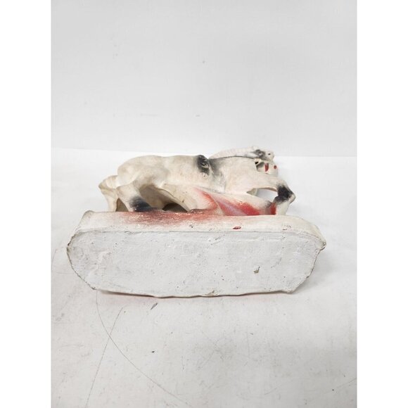 Vintage Large Carnival Trojan Horse Chalkware Statue Figurine Mid Century Modern - Picture 7 of 10